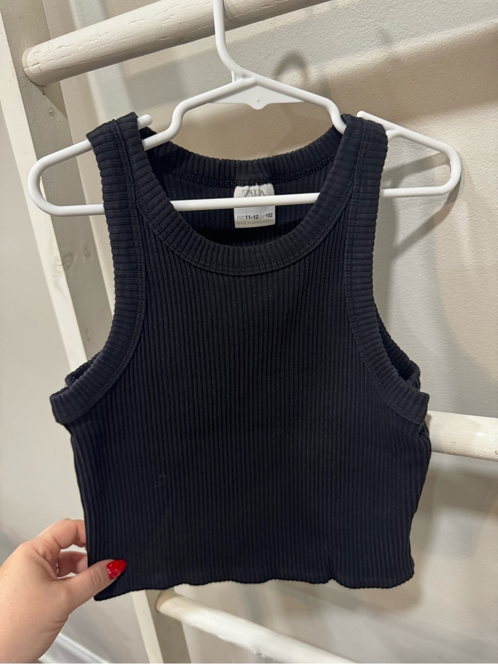 ZARA Black Ribbed Cropped Tank